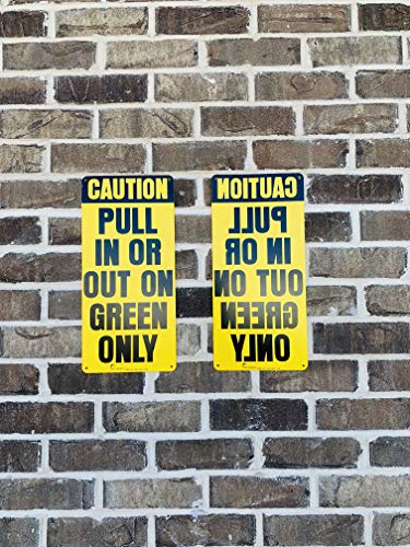 Warehouse signs for loading dock safety – Caution Pull In and Out on Green Only with dock safety lights