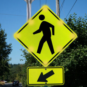 Pedestrian Crossing Sign Blinking LED Sign
